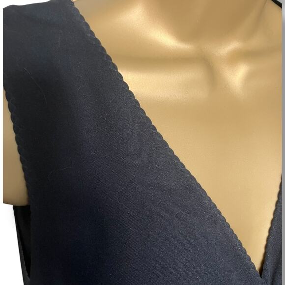 1970s Vintage Black Maxi Dress Sleeveless Deep V Neck Boho Glam - Picture 5 of 8